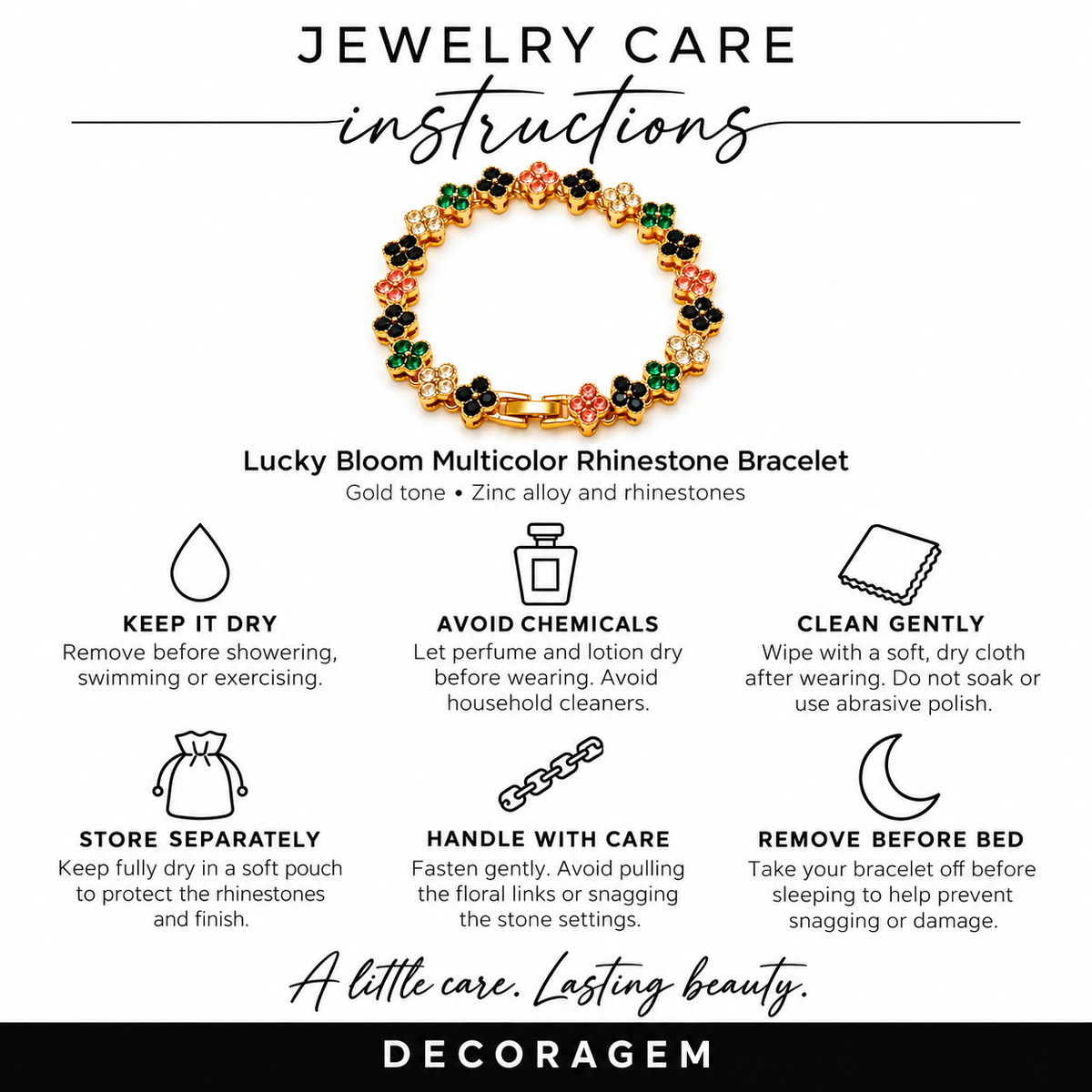 Lucky Bloom Multicolor Rhinestone Bracelet