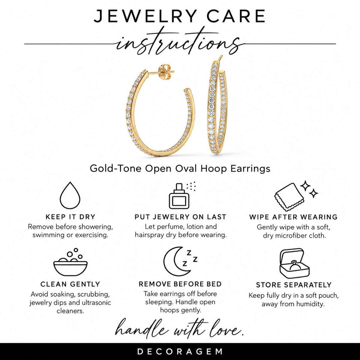 Gold-Tone Sparkle Hoop Earrings