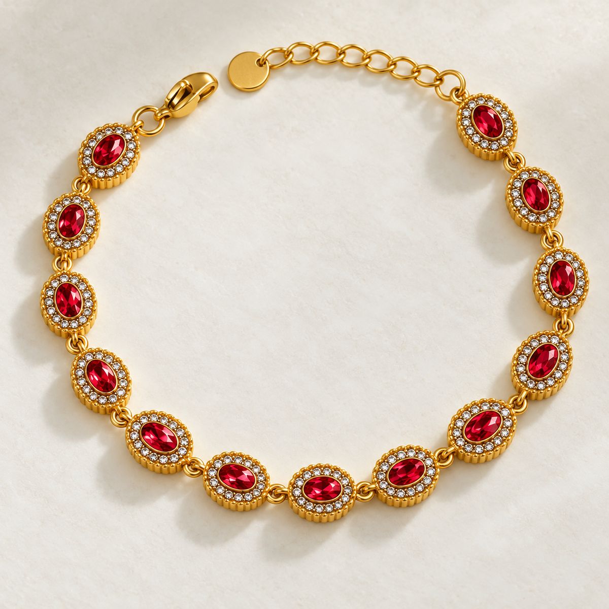 18K Gold-Plated Oval Stone Bracelet
