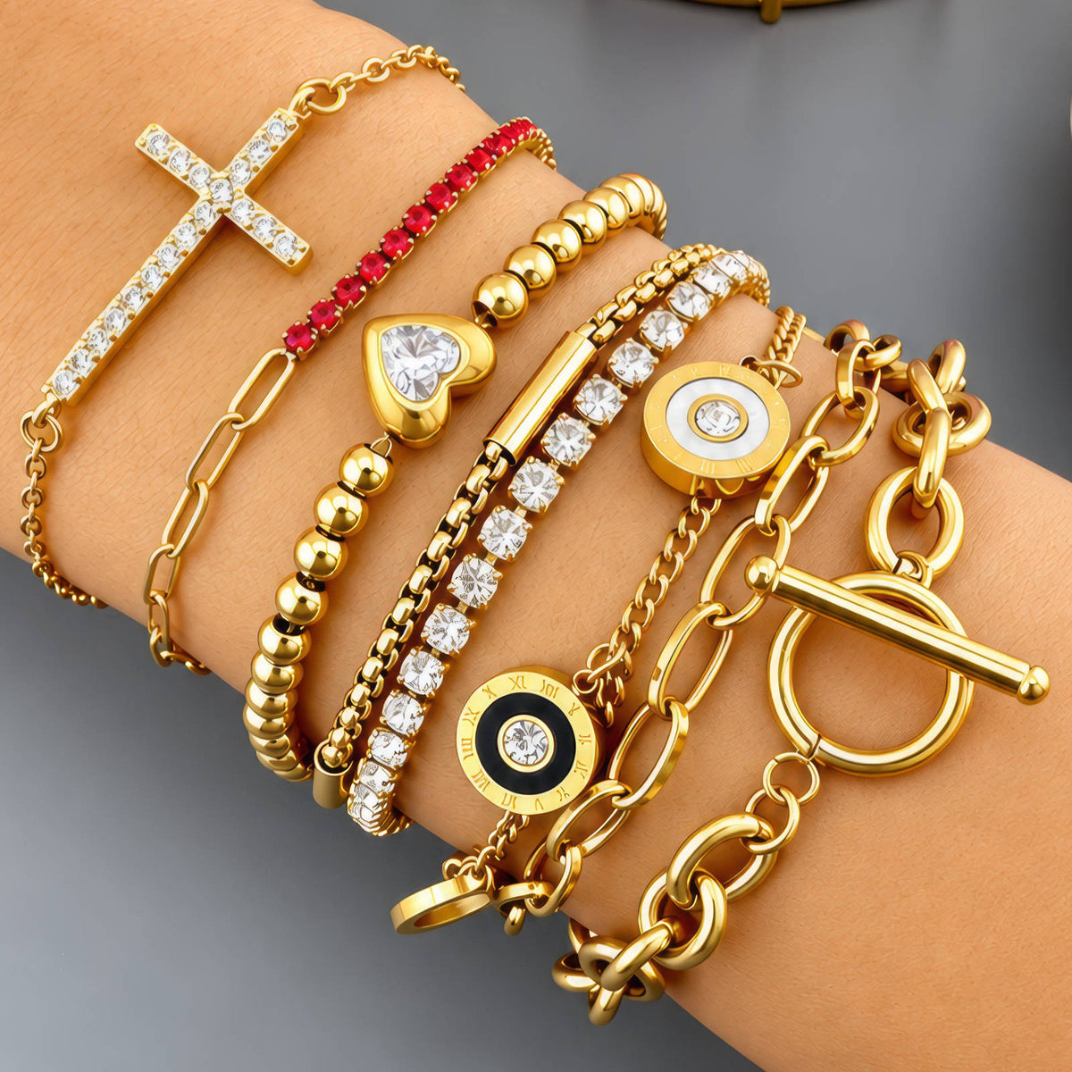 Faith & Grace Gold-Plated Cross Bracelet