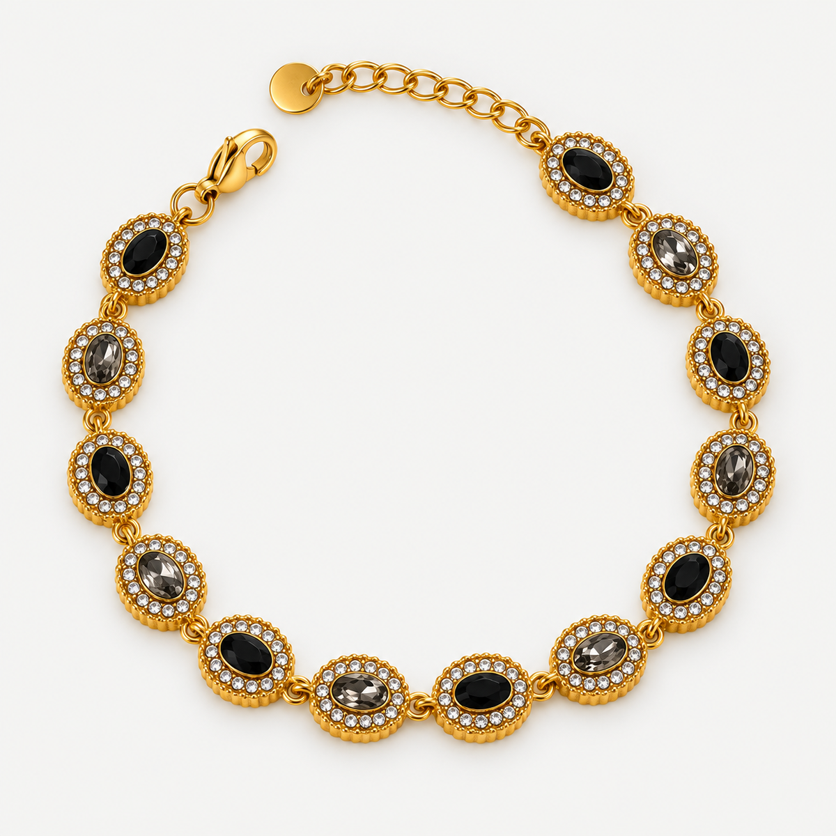18K Gold-Plated Oval Stone Bracelet