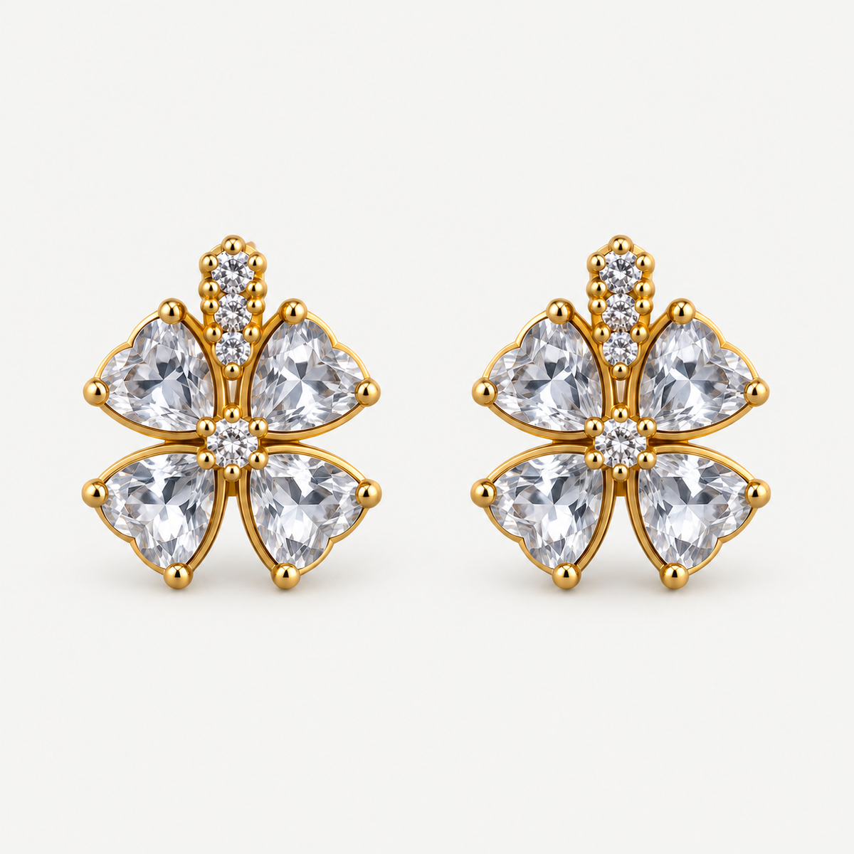 Lucky Spark Clover Studs