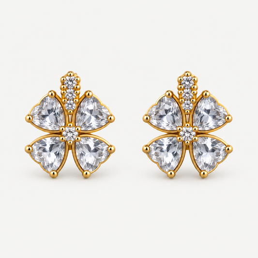Lucky Spark Clover Studs