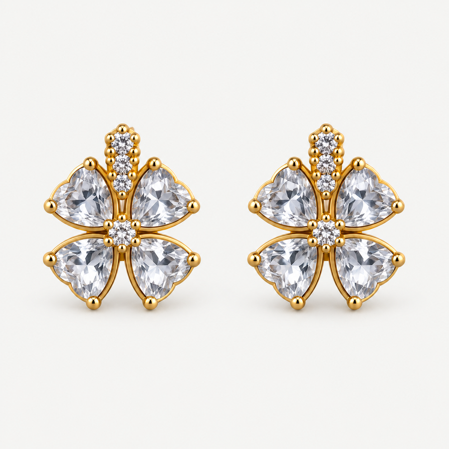 Lucky Spark Clover Studs