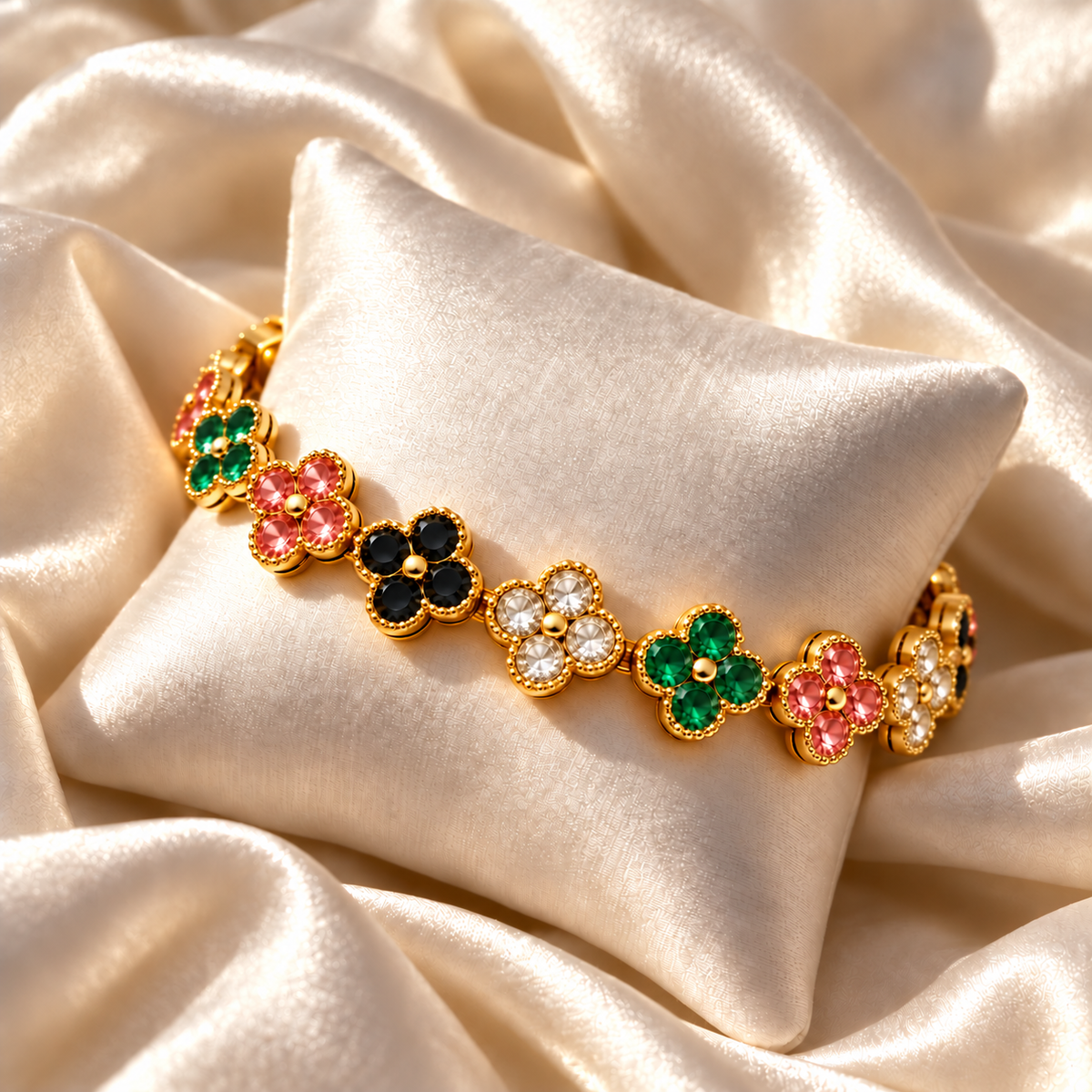 Lucky Bloom Multicolor Rhinestone Bracelet