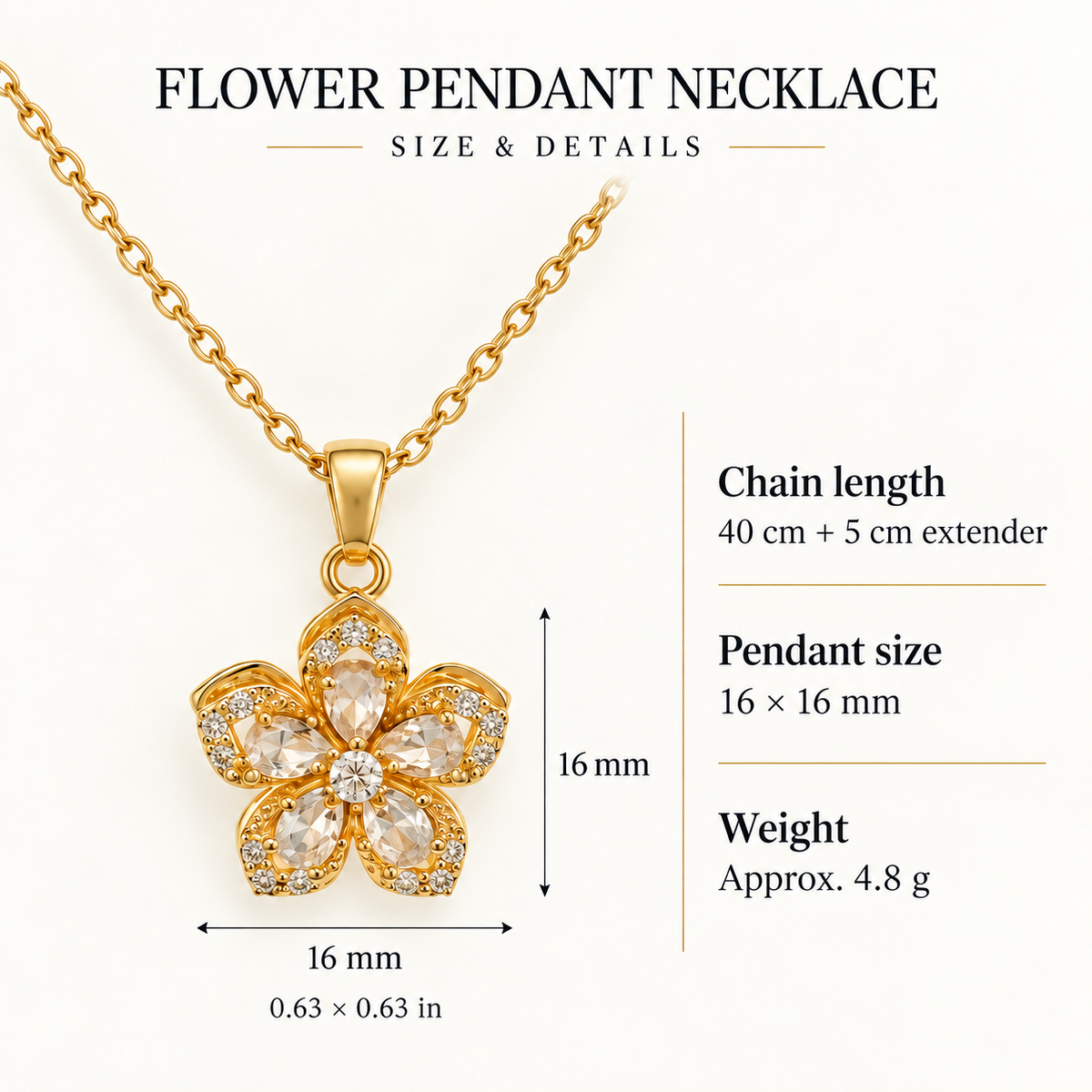 Bloom & Shine Rotating Flower Pendant Necklace