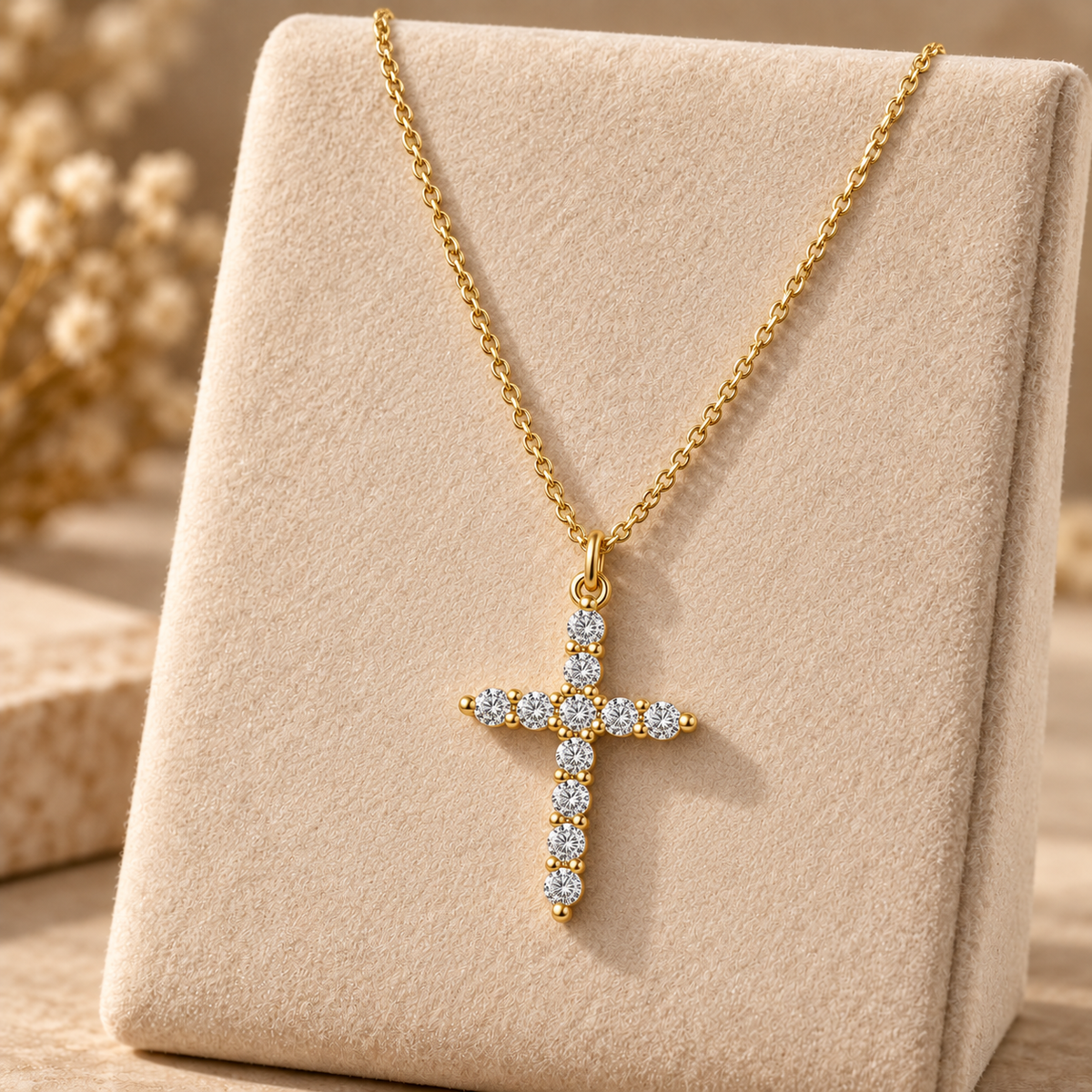 Faith & Radiance Gold-Plated Cross Necklace