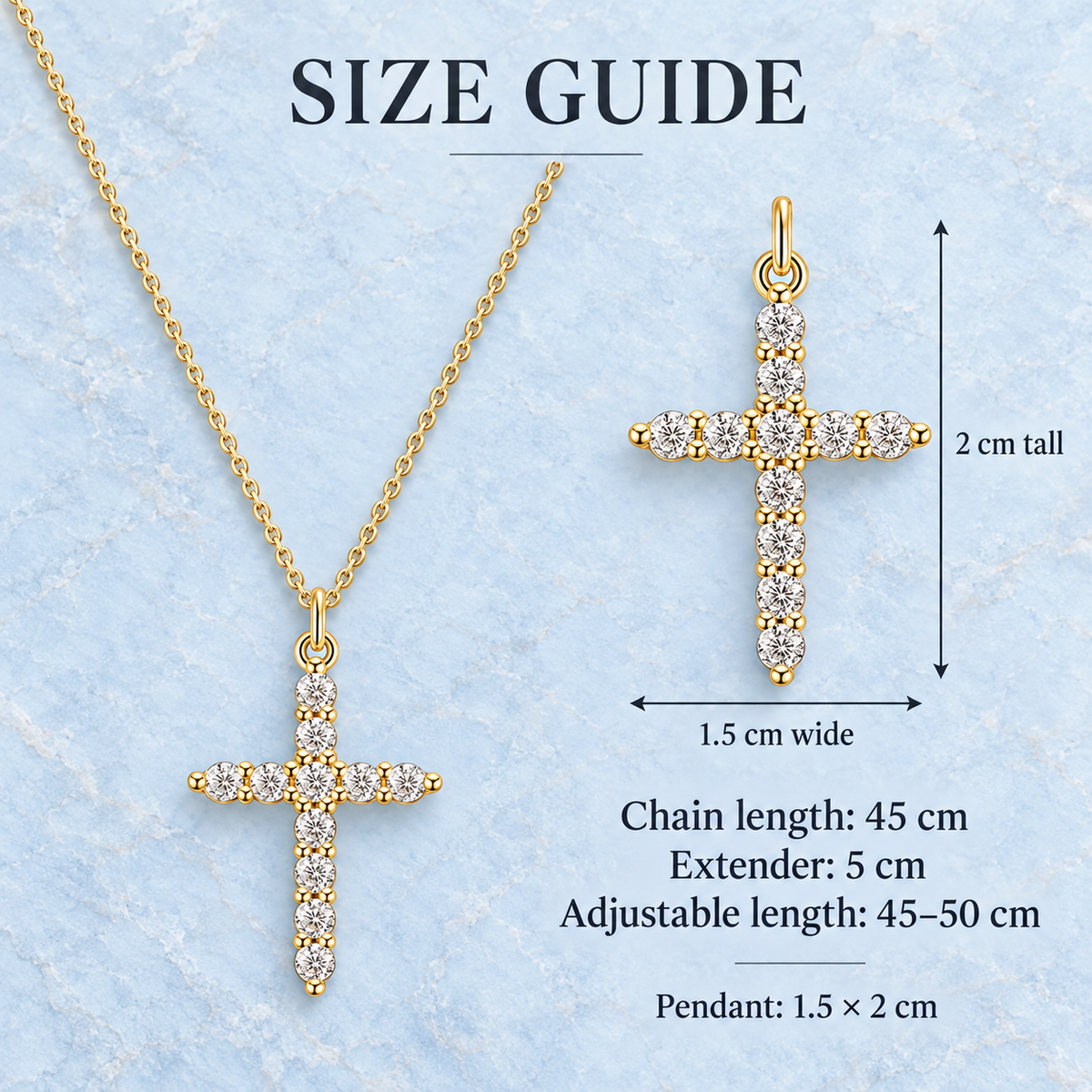 Faith & Radiance Gold-Plated Cross Necklace