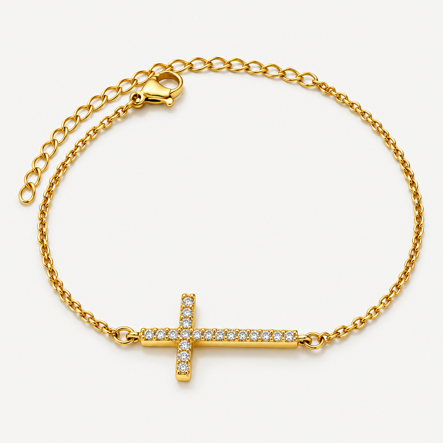 Faith & Grace Gold-Plated Cross Bracelet