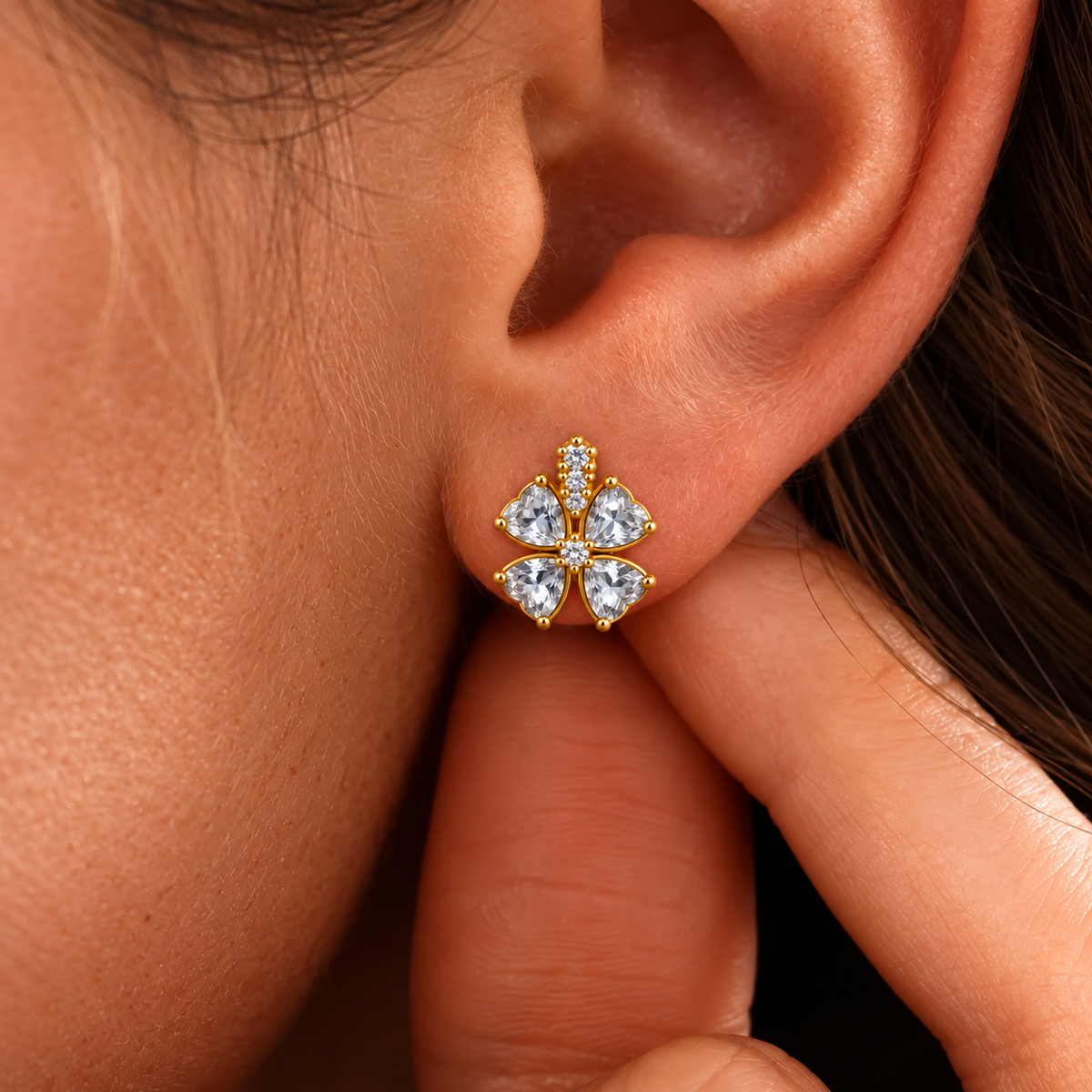 Lucky Spark Clover Studs