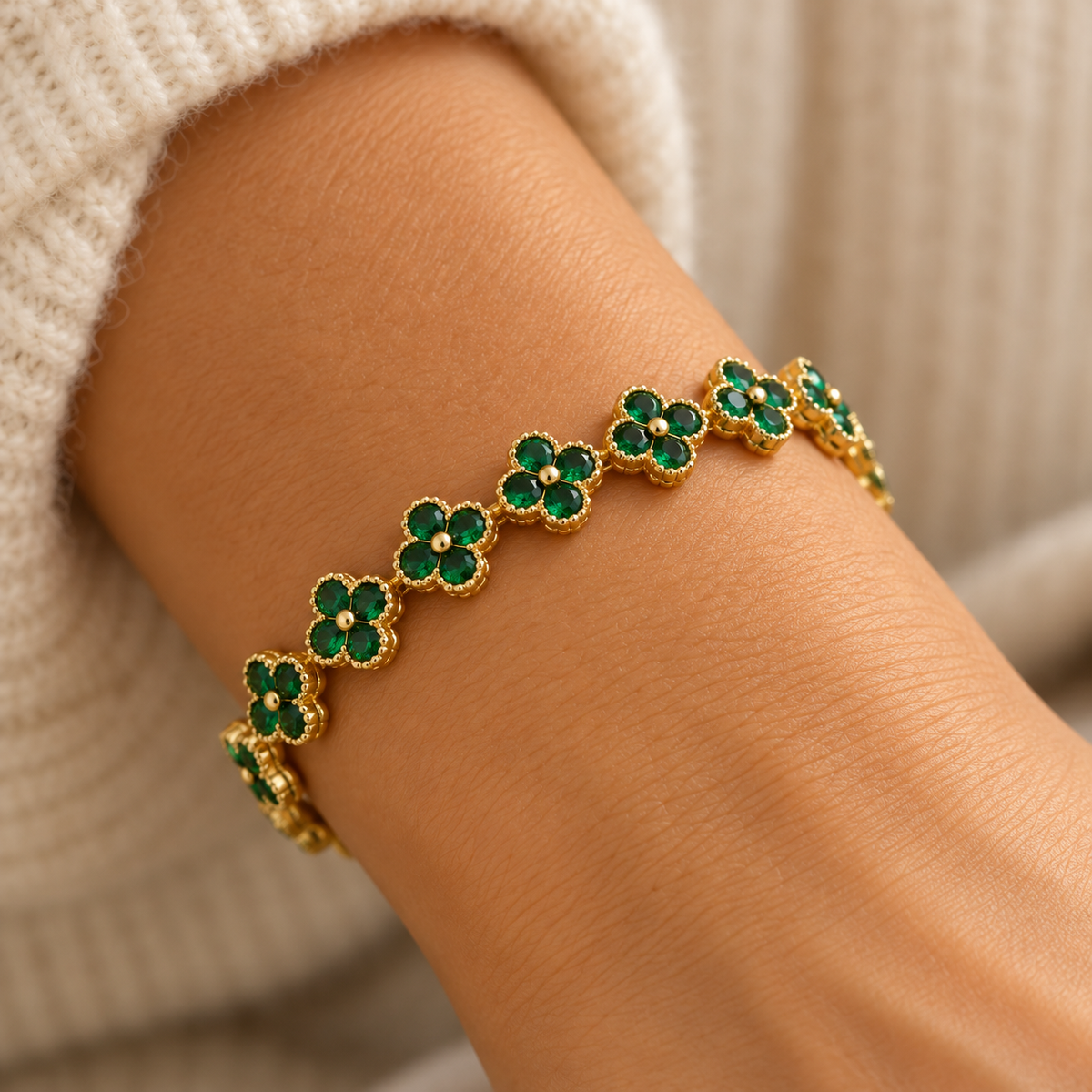 Lucky Bloom Multicolor Rhinestone Bracelet