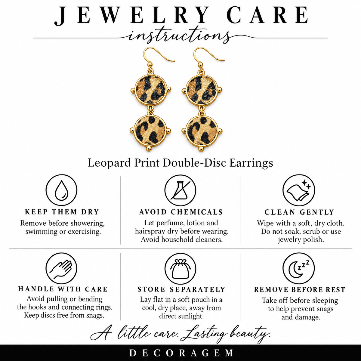 Leopard-Print Double-Drop Earrings