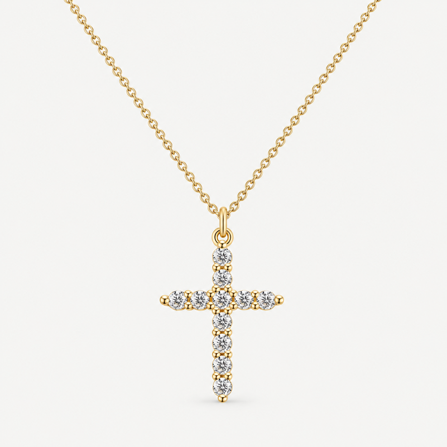 Faith & Radiance Gold-Plated Cross Necklace