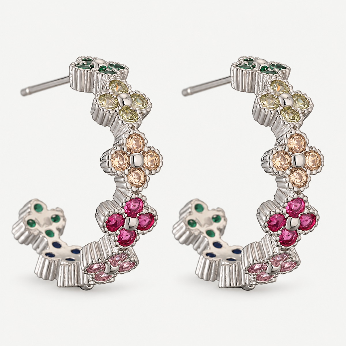Color Pop Clover C-Hoop Earrings
