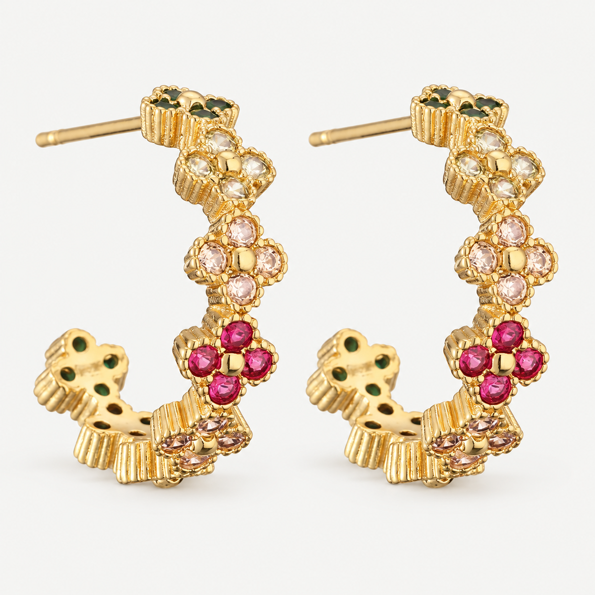 Color Pop Clover C-Hoop Earrings