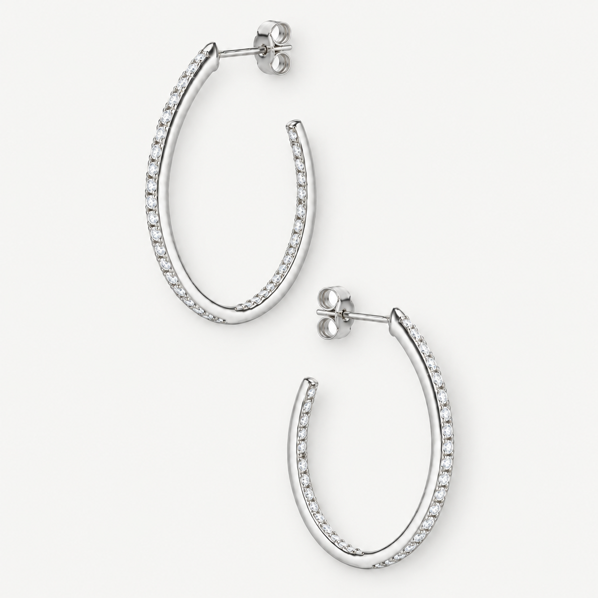 Gold-Tone Sparkle Hoop Earrings