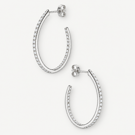 Gold-Tone Sparkle Hoop Earrings